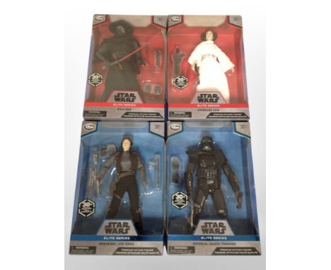 Four Disney Store Star Wars figures, boxed 