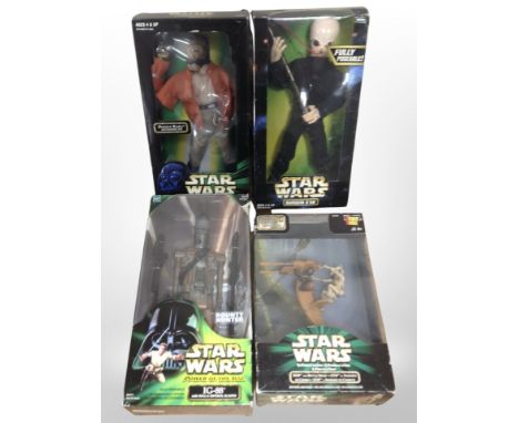 Four Hasbro Star Wars figures, boxed.