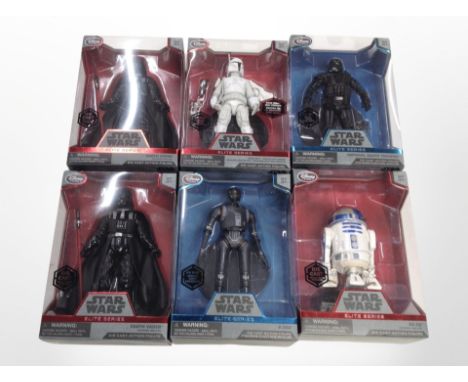 Six Disney Store Star Wars figurines boxed 