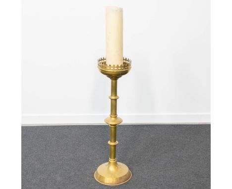 Church Candlestick made of copper, 19th century. 86 x 26