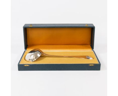 Silver Ladle, made by Delheid, marked 800/1000. 179g 34