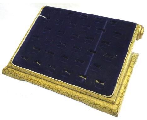 E Pollard &amp; Co early 20th century jewellers ring display pad, 30 x 21 x 10 cm. P&amp;P Group 1 (£14+VAT for the first lot