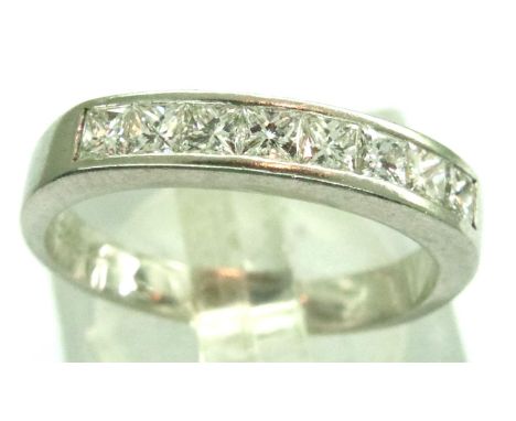 Platinum and Vs diamond half eternity ring, size N, 4.8g. P&amp;P Group 1 (£14+VAT for the first lot and £1+VAT for subsequen
