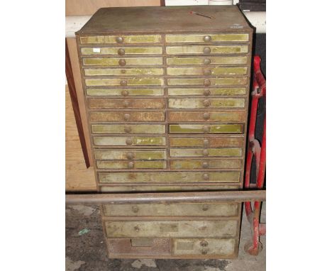 Vintage metal filing cabinet.