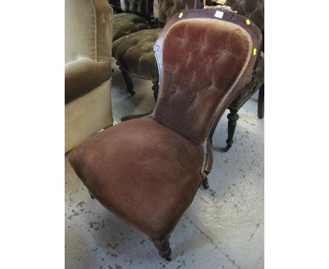 Victorian mahogany button back bedroom chair.