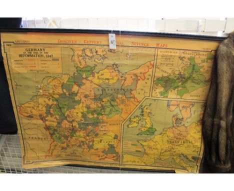 Mid 20th Century Denoyer-Geppart Social Science maps by Samuel Harding, University of Minnesota, depicting Germany at the tim