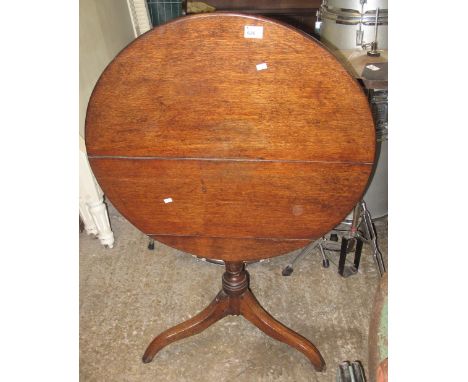 19th Century oak tilt top tripod table.