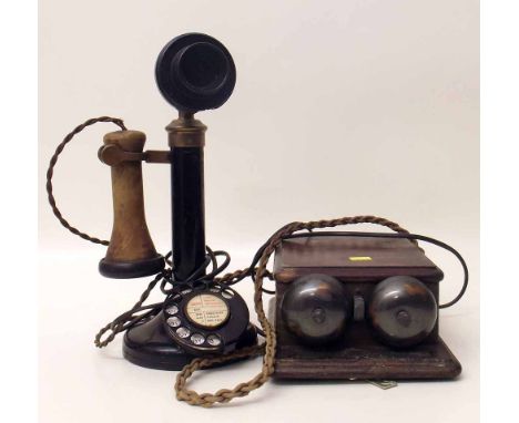 Early 20th century candlestick telephone. Condition report: see terms and conditions