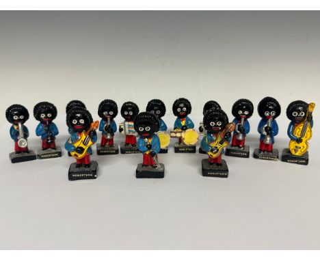 Robertsons Jam 1960's Advertising Promotional Ceramic Golly Band. Fourteen Golly figures each playing a musical instrument. E