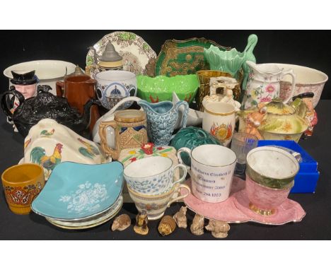 Miscellaneous Ceramics - assorted pottery and porcelain, including Carltonware lobster bowl, two Sylvac jugs, a Wade jug; Den