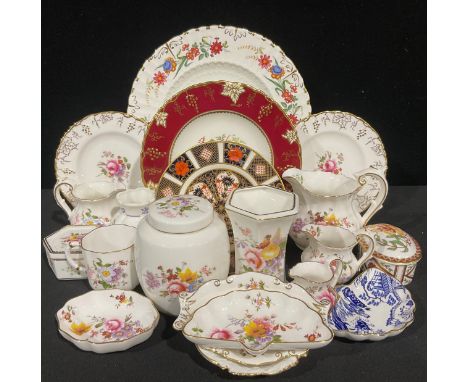A Royal Crown Derby Imari 1128 pattern side plate, 15.5cm diameter, first quality; others, Vine and Chatsworth patter, etc.; 