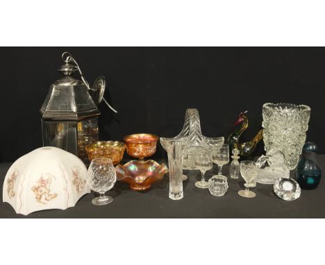 Glass - Murano bird bowl, Carnival glass bowls; lantern, etc - more to come