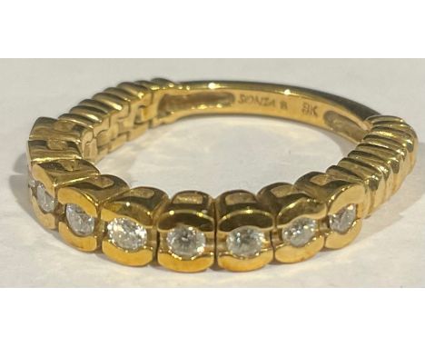 9ct Gold Sonia Bitton Nine Stone Diamond Half Eternity ring the ring is set with nine approx. 0.03ct round brilliant cut diam