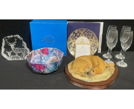 A Royal Worcester plate, The Sovereign Plate, Queen Elizabeth II Golden Jubilee 2002, 21cm, certificate, boxed; a Border Fine