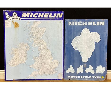 Automobilia - Advertising - an enamel Michelin sign; a map (2)