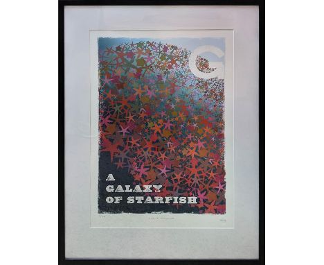'WOOP STUDIOS' London 'A Galaxy of Starfish', limited edition silkscreen print, 2/100, 67cm x 47cm, framed and glazed. 