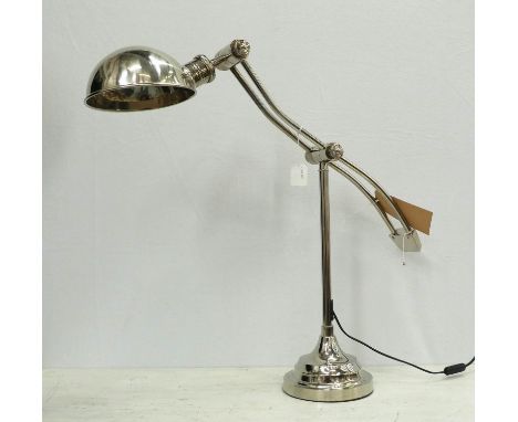 DESK LAMP, Art Deco style polished metal design, 89cm H. 