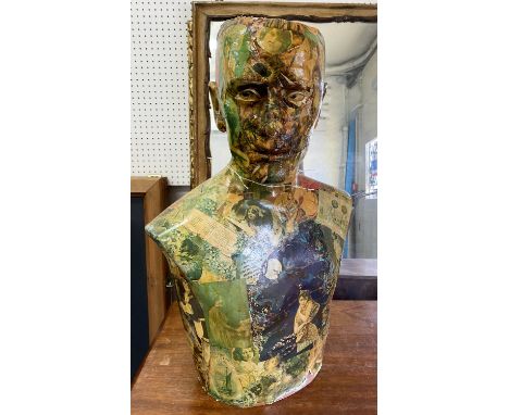 MANNEQUIN, vintage decoupage finish, 64cm H. 