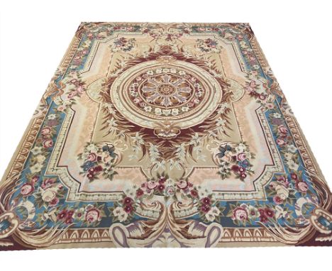 FINE AUBUSSON SAVONNERIE DESIGN CARPET, 308cm x 235cm. 