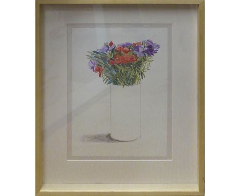 DAVID HOCKNEY 'Godetia', 1973, serigraph, 34cm x 48cm, 50cm x 64cm, framed and glazed. 