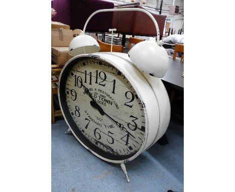 OVERSIZED VINTAGE STYLE FLOOR STANDING CLOCK, distressed finish, 125cm H approx. 