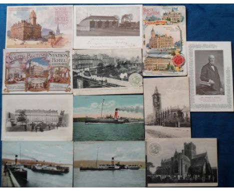 Postcards, Rail, a mainly North British Railway selection of 12 cards, inc. views, shipping, officials, portrait of Thomas A 