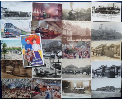 Postcards, Rail, a mixed UK railway selection of approx. 117 cards inc. locos, trains, stations, miniature rail, a few offici