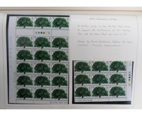 Stamps, GB QEII commemoratives 1970-1978 in cylinder blocks, traffic light blocks, strips and singles to include missing colo