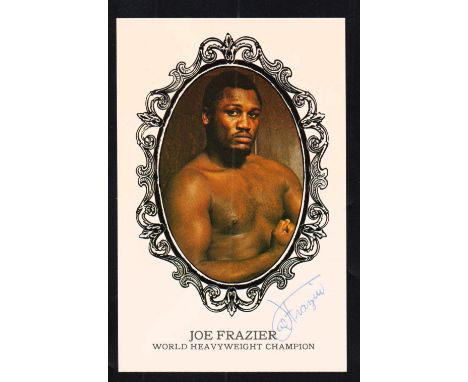 Boxing, Joe Frazier (1944-2011), World Heavyweight Boxing Champion, a postcard size colour promotional card showing portrait 