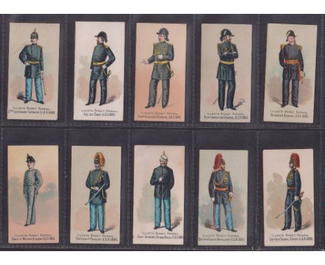 Cigarette cards, USA, Kinney Bros., Military Series G (U.S. Army & Navy) (set, 51 cards, mixed backs) (2 with ink numbers to 