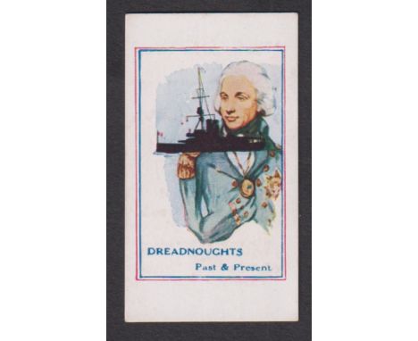 Cigarette card, E.H. Waterman, Army Pictures, Cartoons etc, type card, 'Dreadnoughts, Past & Present' (gd) (1)