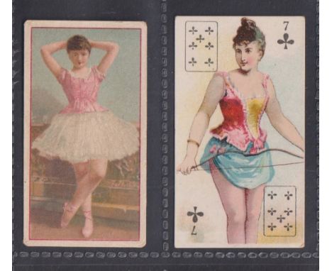Cigarette cards, Cope's, two type cards, Beauties 'PAC', ref. H2, picture no 9 (very slight marks to backs) and Beauties Play