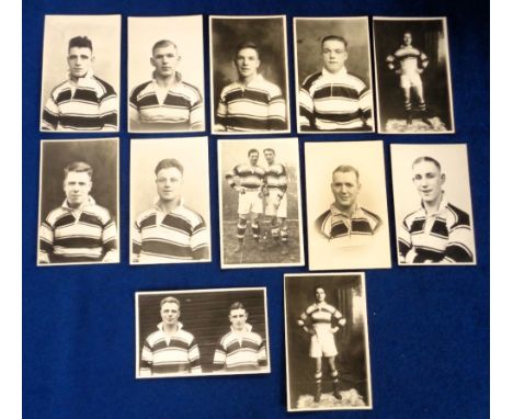 Rugby photographs, Hull Rugby League Players, a collection of 12 b/w portrait photographs, 1930's, including Bateman, Stead, 