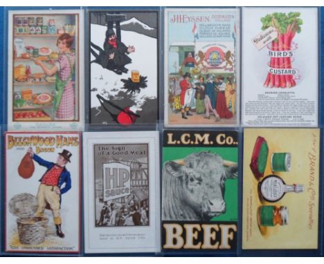 Postcards, Advertising, a good poster advert selection of 8 cards relating to food with LCM Co Beef with portrait of a cows h