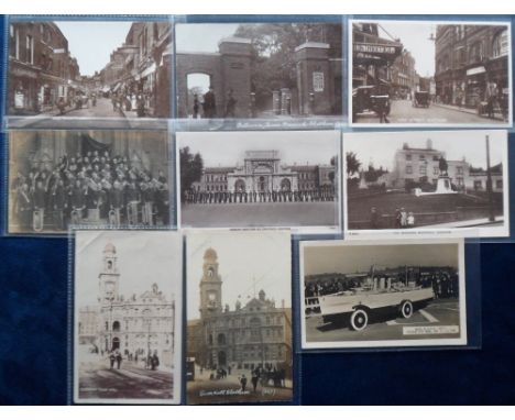 Postcards, Kent, a Chatham collection of 9 RPs inc. High St, Entrance to Lower Barracks, Chatham Salvation Army Band, Crimean