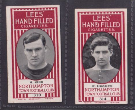 Cigarette cards, Lees, Northampton Town Football Club, 2 cards, no 310, H. King & no 314, R. Hughes (gd/vg) (2)