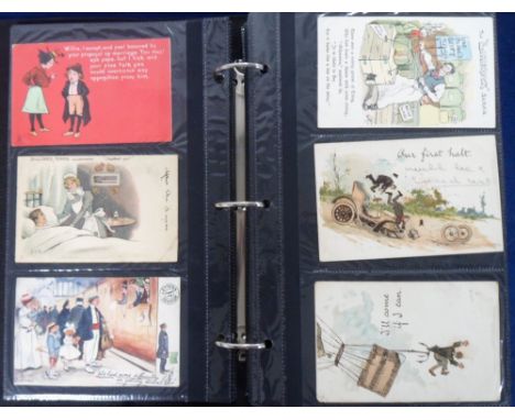 Postcards, Comic, an album containing 300 cards, mostly comic, various ages, many different artists including Trow, Comicus, 