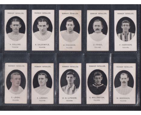 Cigarette cards, Taddy, Prominent Footballers (With Footnote), Fulham (set, 15 cards) (acm, some with slight faults & light f