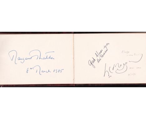 Autograph album, an album compiled in the 1980's containing a range of original signatures, many politicians, also entreprene