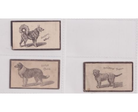 Cigarette cards, Goodbody's, Dogs (Multi-backed), three cards, Bedlington Terrier (Goodbody's Golden Flake), Esquimau Dog (Go