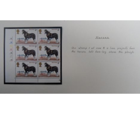 Stamps, GB QEII commemoratives 1978-1980 in cylinder blocks, traffic light blocks, strips and singles to include flaws and va