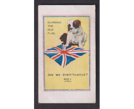 Cigarette card, F. Coulton, Army Pictures, Cartoons etc (Best Brands), type card, 'Guarding the Old Flag, Are we down-hearted