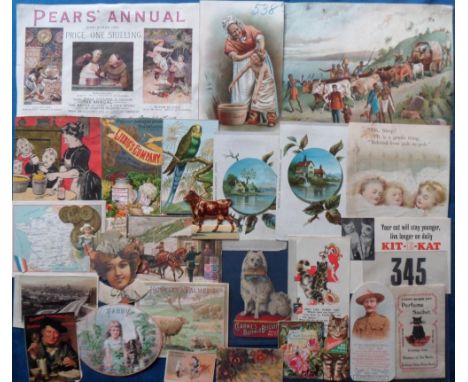 Ephemera, Advertising, approx. 100 items dating from the late 19th to the early 20thC to include cards, scraps, flyers, inser