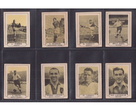 Trade cards, Wilkinson & Co Ltd, Popular Footballers, 'M' size (set, 25 cards) includes Stanley Matthews, Tommy Lawton, Tom F