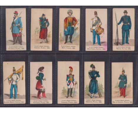 Cigarette cards, USA, Kinney Bros., Military Series K (1853) (49/50, missing Hussar of France, 1853) (1 with back damage, 1 w