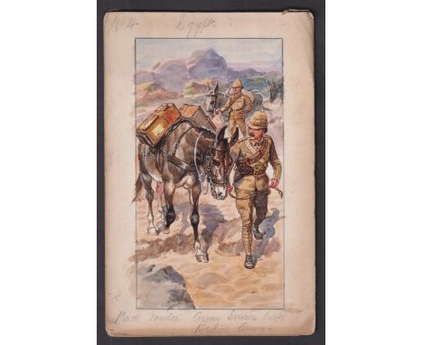 Cigarette card original artwork, Modes of Transport (Ogden's Overseas (Polo)), original watercolour artwork on board, believe