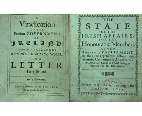 Pamphlet: Anon. The State of Irish Affairs, For the Honourable Members of the Houses of Parliament; As they bye represented b