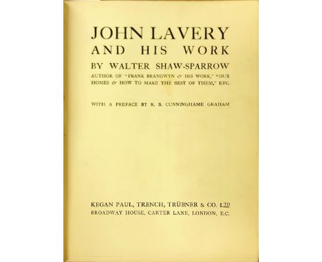 In Fine BindingShaw-Sparrow (Walter) John Laverty and His Work, 4to L. n.d. First Edn. Thus, frontis & plts. thro.-out, t.e.g