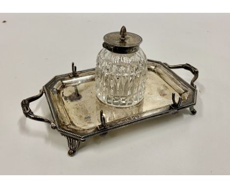 About to Write a Letter?[Yeats (Jack B.)] A small silver Tray on four feet, pierced with circular hole at centre, hall marked