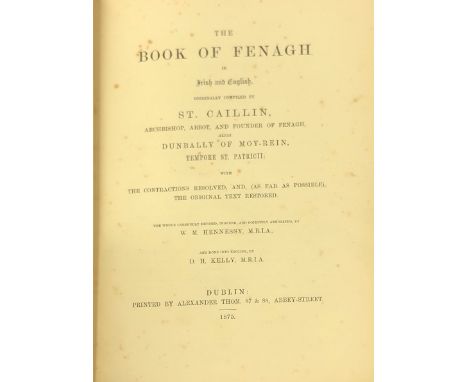 Inscribed Presentation CopyHennessy (W.M.)ed. The Book of Fenagh, in Irish and English, originally compiled by St. Caillin, A